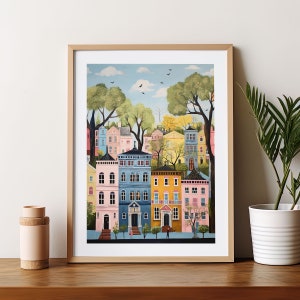 Savannah Georgia Watercolor Art Print Modern Travel Gift for Contemporary Home Housewarming Gift for