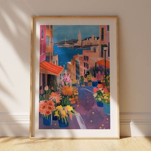 Sausalito San Francisco Watercolor Art Print Modern Travel Gift for Contemporary Home Housewarming Gift for California Travel