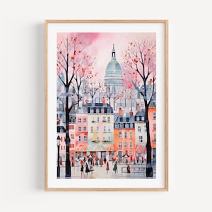 Paris Colorful Poster Saint Germain Des pres Art Print Modern Travel Gift for Contemporary French Home Housewarming Gift
