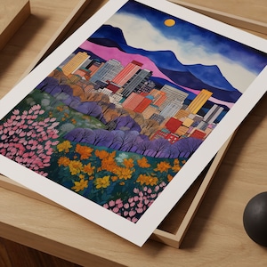 Denver Colorado Art Print Wall Decor City Illustration Home Decor