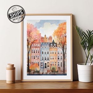Brooklyn Heights Art Print New York Print Watercolor Art Modern Travel Gift for Contemporary Home Housewarming Gift
