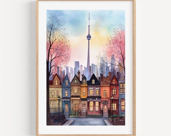 Toronto Kunstdruck | Aquarell KN Tower, Kanada Reiseplakat