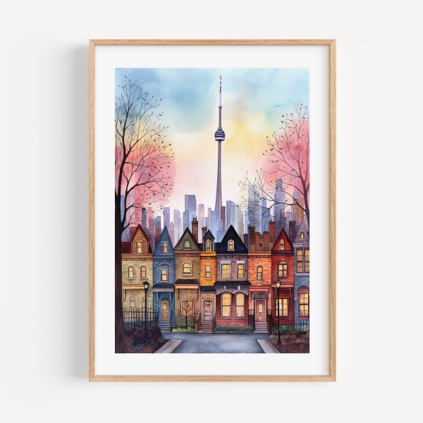 Toronto Art Print Canada Wall CN Tower Art Print Travel Poster Housewarming Gift