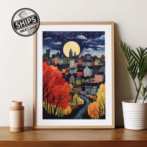 Asheville North Carolina Wall Art Wall Decor Wedding gift Anniversary print Mountain Print