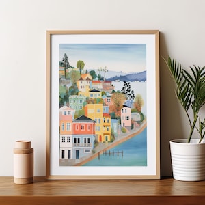 Sausalito Reiseplakat Sausalito Wandkunst San Francisco Moderne Trendy Wandkunst Sausalito Foto Wohnkultur Housewarming Geschenk für