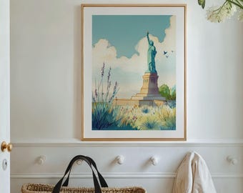 Ingelijste poster Vrijheidsbeeld: muurkunst stad New York