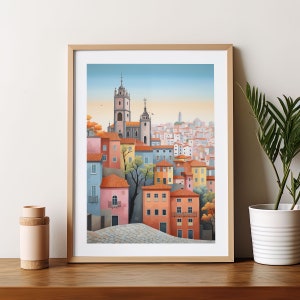 Porto Portugal Art Print Trendy Watercolor Travel Print Travel Gift Europe Print Housewarming Gift Home Decor