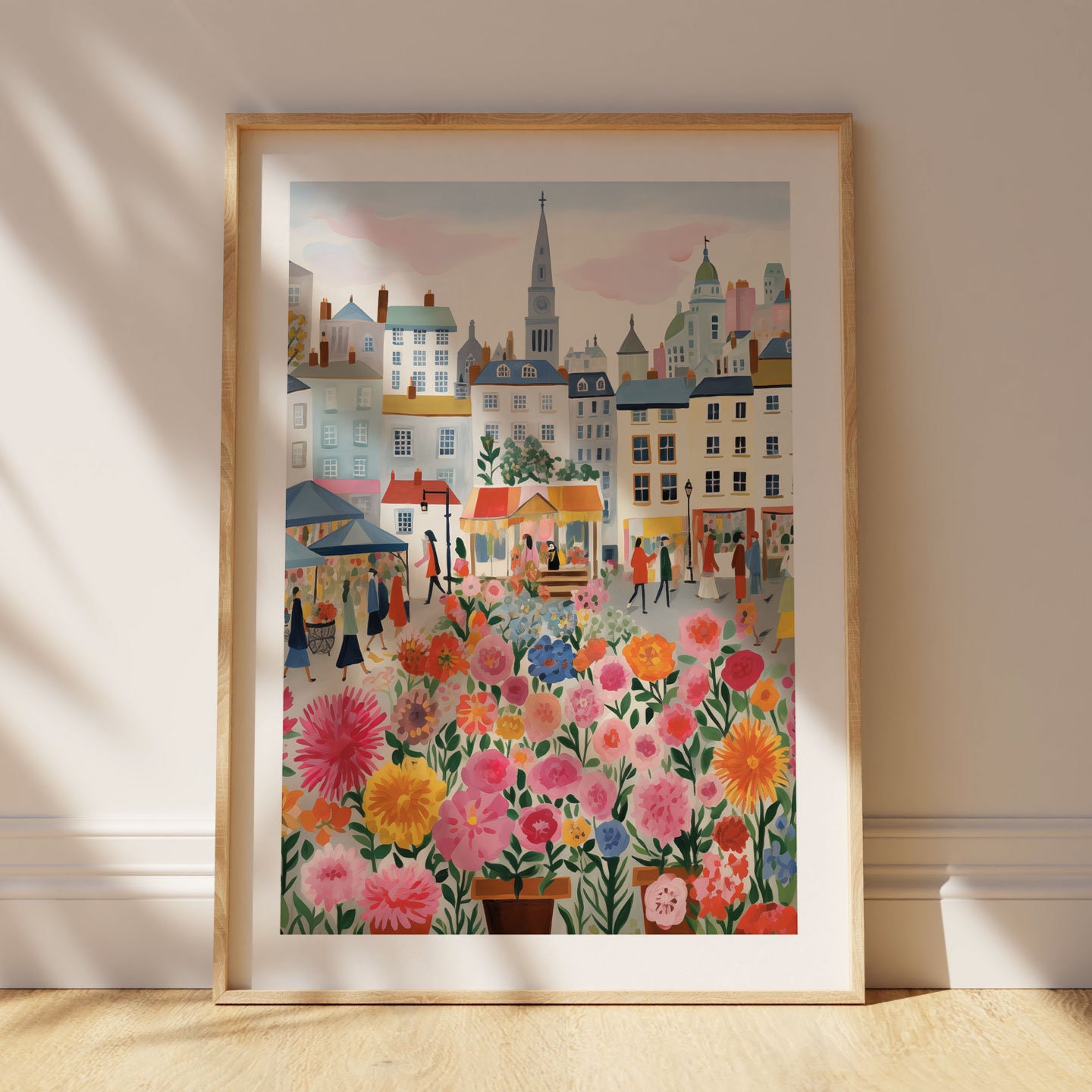 London Flower Market Watercolor Art Print, Botanical Illustration - Etsy