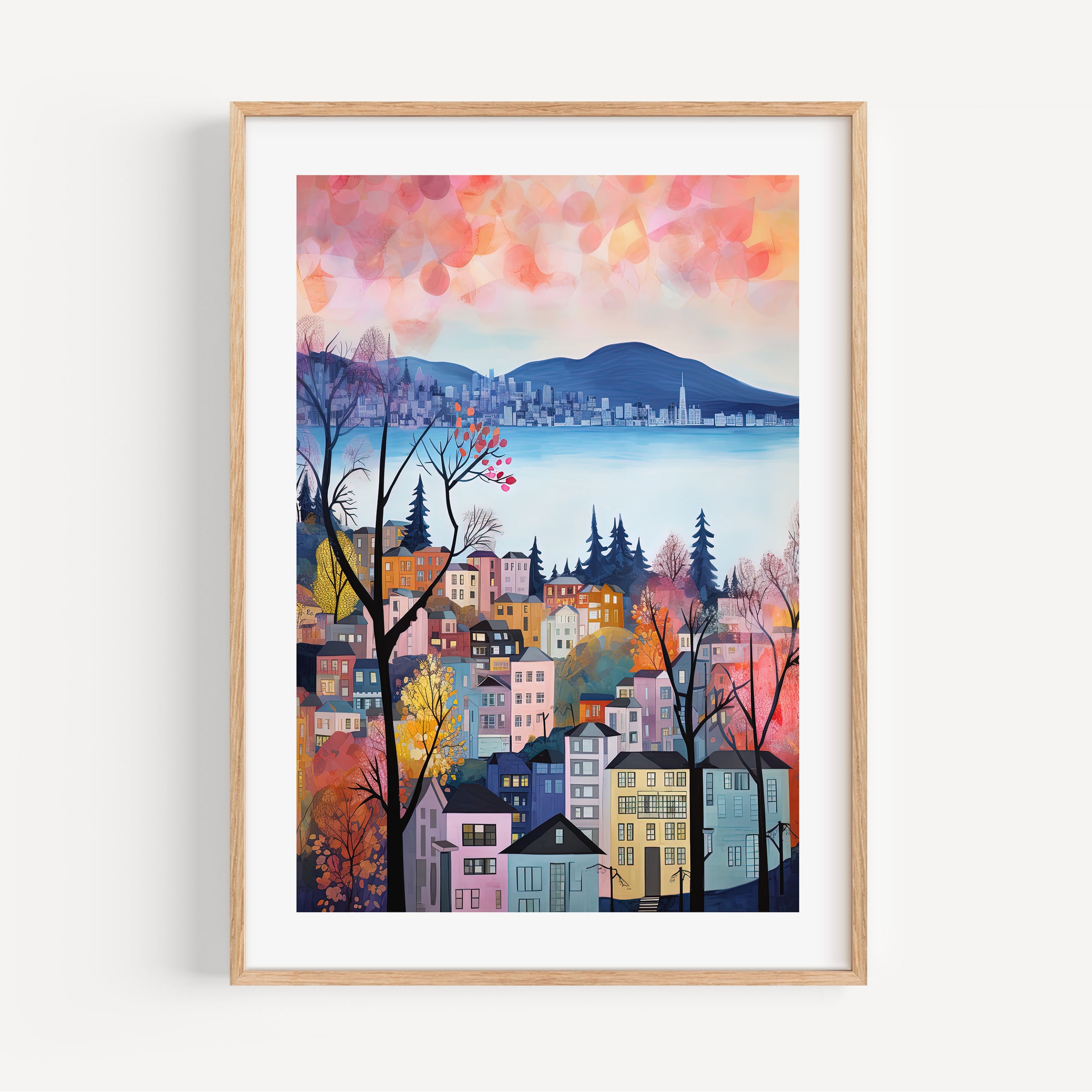 Vancouver Art Print Canada British Columbia Wall Art Print Travel Poster Housewarming Gift