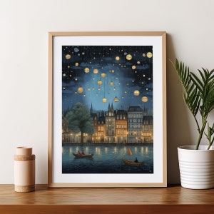 Copenhagen Watercolor Art Print Scandinavian Wall Art Denmark Travel Print Travel Poster Housewarming Gift