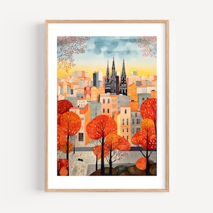 Barcelona Modern Travel Print Europe Print Travel Gift Travel Art Print Housewarming Gift
