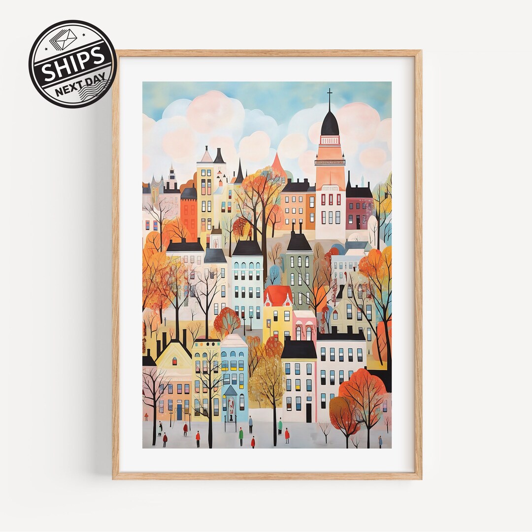 Montreal Canada Watercolor Art Print Canada Poster Montreal Travel Gift for Housewarming Wedding