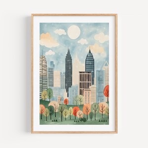Charlotte North Carolina Art Print Wall Decor London Illustration Neighborhood Art Print Home Decor Housewarming Gift for