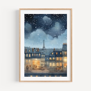 Paris Art Print Entryway Wall Decor Modern Watercolor Art Print Modern Travel Gift for Contemporary French Home Housewarming Gift