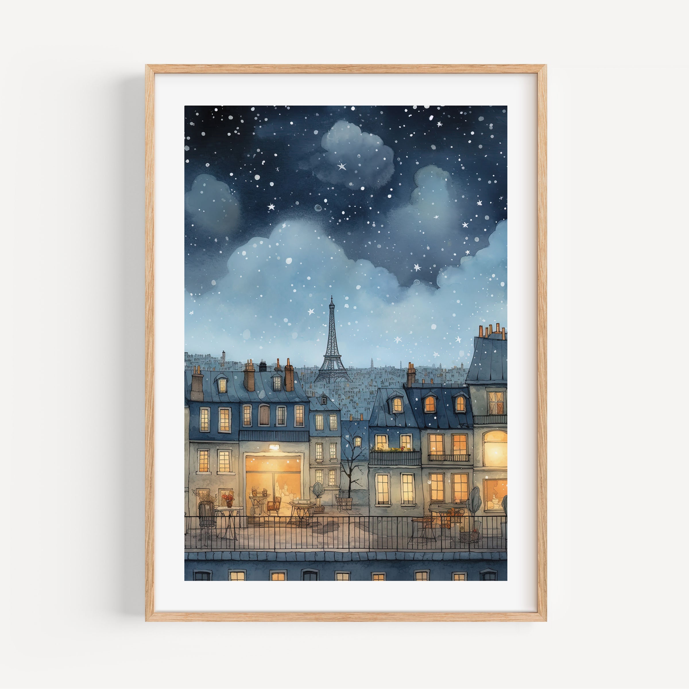 Paris Art Print Entryway Wall Decor Modern Watercolor Art Print Modern Travel Gift for Contemporary French Home Housewarming Gift