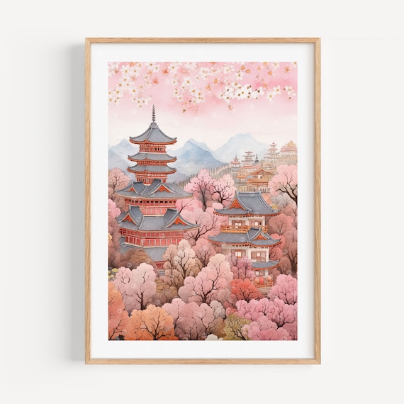 Japan Colorful Poster Wall Art Giclee print Cultural Experience Home Wall Decor
