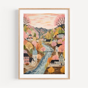 Harpers Ferry Trendy Art Print Wall Decor Watercolor West Virginia City Illustration Home Decor Housewarming Gift for