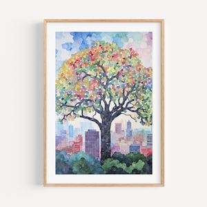 Charleston Angel Oak Tree Art Print Watercolor Travel Illustrations Southern Decor Vacation Gift Ideas