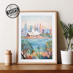 Sydney Hafen Oper Gebäude Reise Druck Australien Kunstdruck Sydney Skyline Botanische Gärten Wohnkultur Housewarming Geschenk