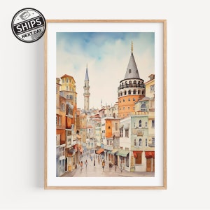 Istanbul Poster Wall Art Print Istanbul Watercolor Traveler Gift Istanbul Souvenir Travel Print Istanbul
