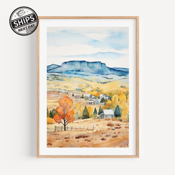 Colorado Landscape Watercolor Art Print