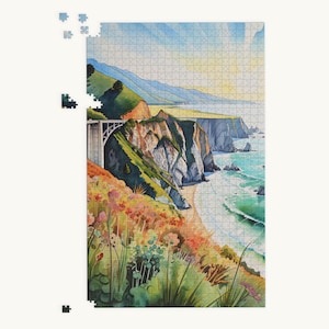 Big Sur California Colorful Jigsaw Puzzle 1000 Unique Gift for Puzzle Lovers