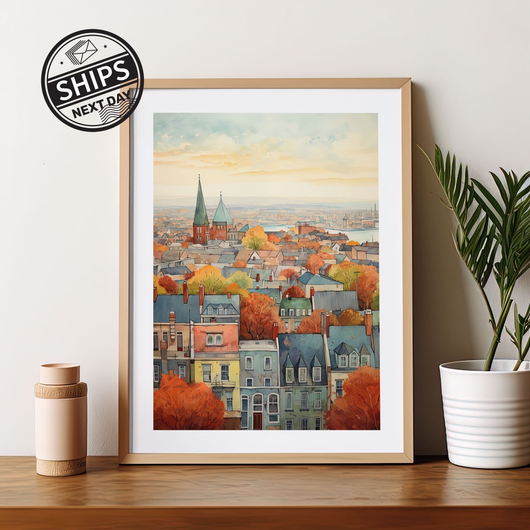 Dublin Watercolor Poster Art Print Wall Art Dublin Ireland Wall Home