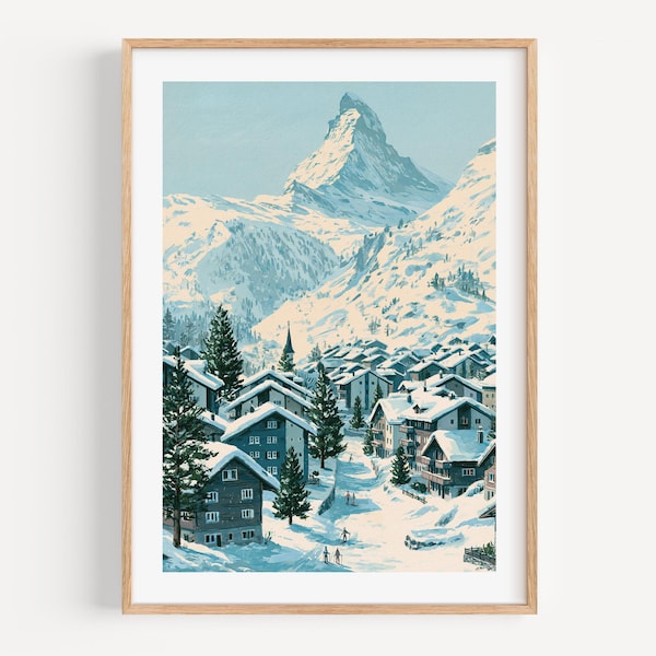 Zermatt-muurkunst: Matterhorn Alpine Village-muurkunst