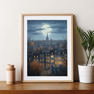 Boston Aquarell Kunstdruck Beacon Hill Poster Reisegeschenk für Housewarming Hochzeitsgeschenk