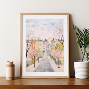 Dulwich London Art Print London Street Scene Wall Decor London Illustration London Neighborhood Art Print Home Decor Housewarming Gift for