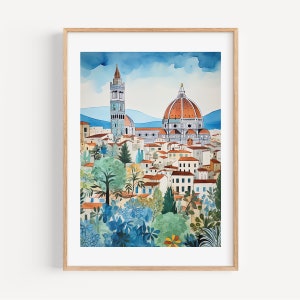 Florence Wall Art Print Italy Watercolor Travel Gift Poster Wall Art Home Decor Housewarming Gift