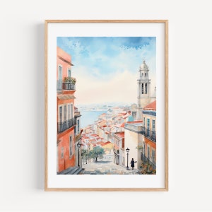 Lisbon Portugal Art Print Travel Print Portugal Watercolor Travel Poster Travel Gift Europe Print Housewarming Gift Home Decor