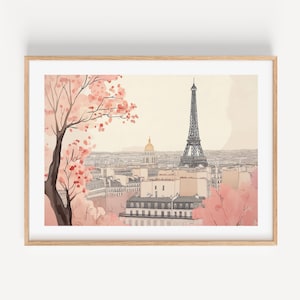 Paris Watercolor Painting, Eiffel Tower Print, Paris Poster, France Wall Art, Travel Decor, Wedding Gift