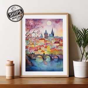 Prague Europe Art Print Travel Art Print Europe Travel Gift Wedding Gift Travel Poster