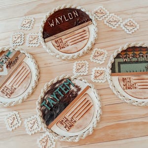 Western Nursery Sign // Pendleton Wool Sign // Custom Brand Sign // Western Brand // Western Gifts // Cowboy Cowgirl Gift // Newborn Stats