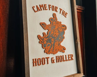 Hoot & Holler Western Wall Art // Western Home Decor // Cowboy Art // Ranch Home Decor // Cowgirl Art // Rodeo Wall Art // Bull Rider Art