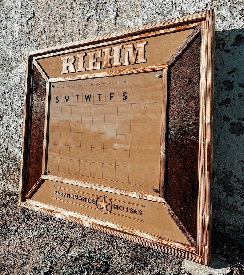 Custom Monthly Dry Erase Calendar // Western Home Office Calendar