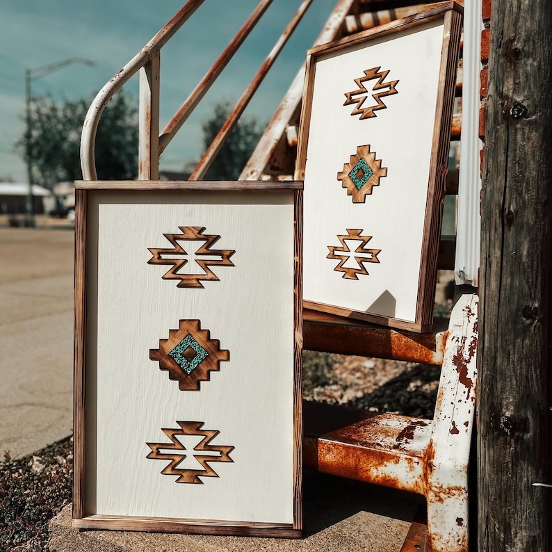 Turquoise Trio Southwestern Decor // Western Home Decor // Southwestern Turquoise // Western Art // Southwestern Home Decor // Turquoise Art