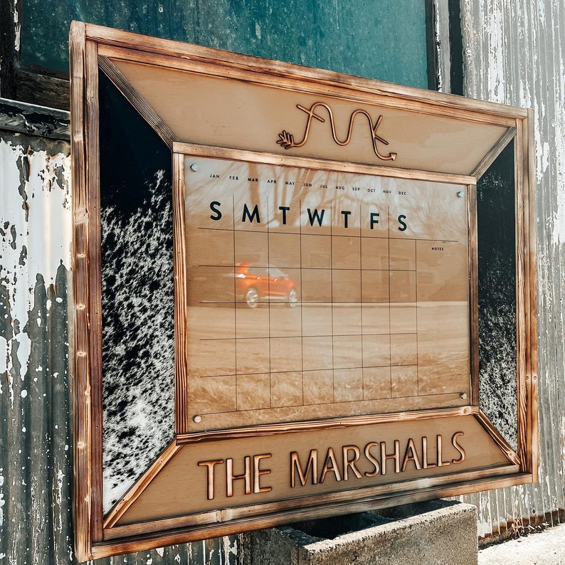 Custom Monthly Dry Erase Calendar // Western Home Office Calendar