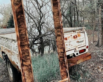 Specchio originale in pelle di mucca // Arredamento per la casa in stile western // Specchio in pelle di mucca // Specchio western // Arredamento per la casa in stile sud-occidentale