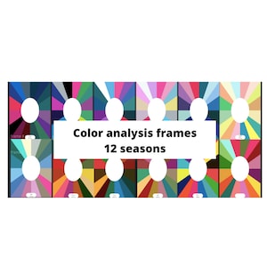 Color analysis frames kit 12 seasons +60 colors printible digital PDF high quality vector image