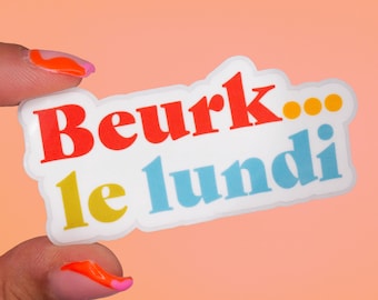Sticker "Bah…maandag" | Waterdicht, voor afgematte mensen die niet van werken houden, sarcastische en humoristische boodschap