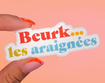 Sticker "Bah... spinnen" | Waterbestendig, voor arachnofoben, zij die niet van insecten houden