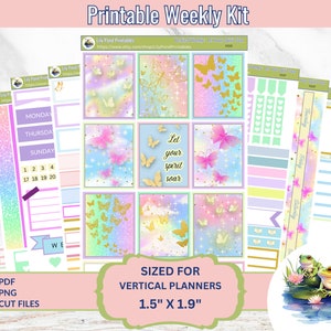 LET Your SPIRIT SOAR Printable Planner Stickers, Weekly Sticker Kit, Vertical Stickers, Vertical Sticker Kit, Cricut, Silhouette V110