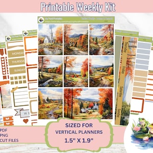 Pegatinas de planificador de otoño: Kit semanal para Cricut y Silhouette (Descarga digital imprimible)