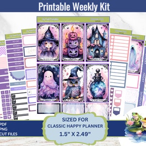 Halloween Tarot Planner Stickers, Weekly Kit (Digital Download)