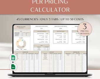 PLR Product Pricing Template for Google Sheets, Profit Calculator, Product Profit Margin, Pricing Strategy, Business Profit Estimation Excel