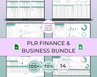 PLR Digital Products for Budgeting Small Business Bundle Finances Excel Google Sheets Budget Spreadsheet Business Bookkeeping Tracker