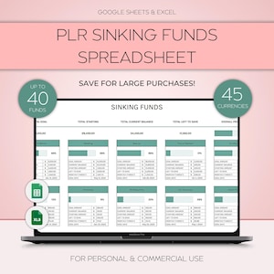 Planilha de Rastreamento de Fundos de Poupança (PLR), Planejador de Desafios de Poupança, Planilha de Economia para Excel, Orçamento em Planilha Google (PLR), Metas Financeiras Pessoais