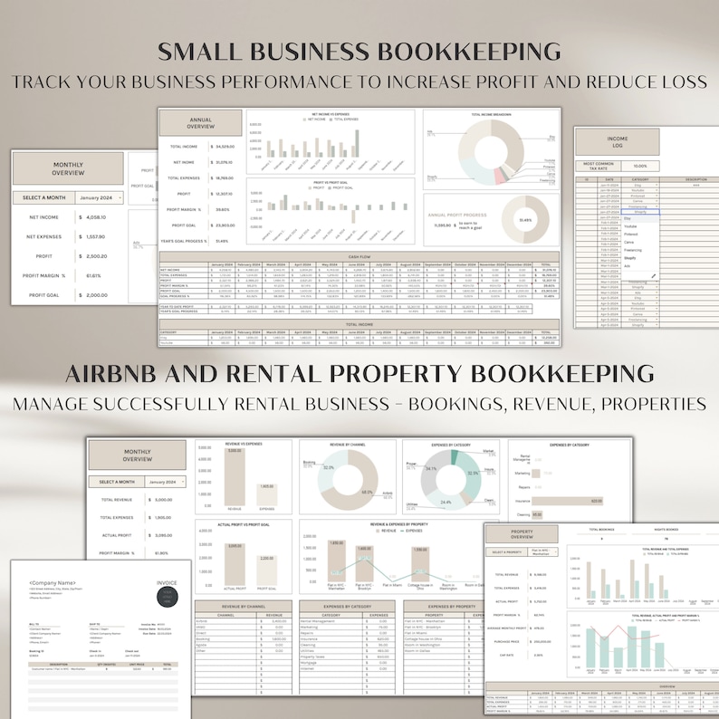 PLR Small Business Bundle Budget Spreadsheet Template Digital Products Done for You Etsy Business Resell Finance Tracker Bookkeeping Tracker bild 6